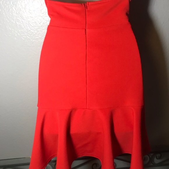 Pure Sugar Orange Red Open ruffled hem Dress - Picture 5 of 7